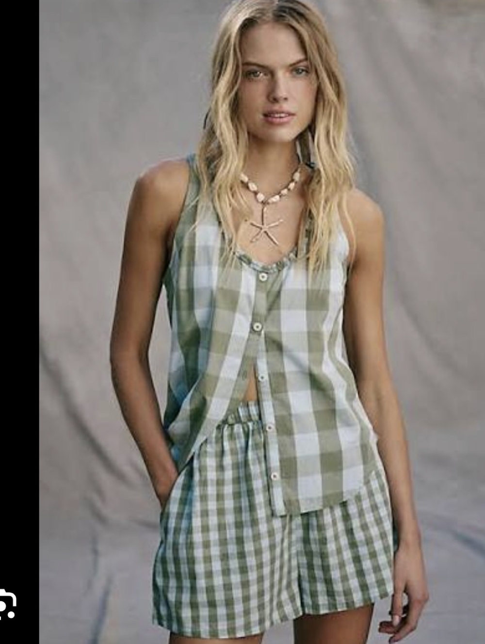 Free People Summer Spicy Gingham Short & Top Set